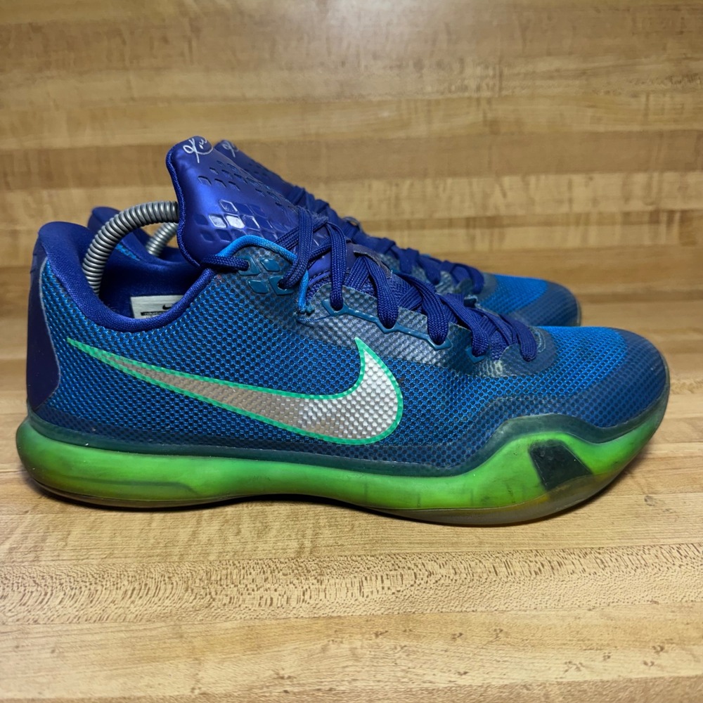 Nike Kobe 10 Blue Lagoon Black Vapor Green 705317-402 Mens Size 10